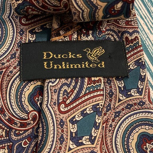 Ducks Unlimited Vintage 100% Silk Tie - Picture 4 of 9
